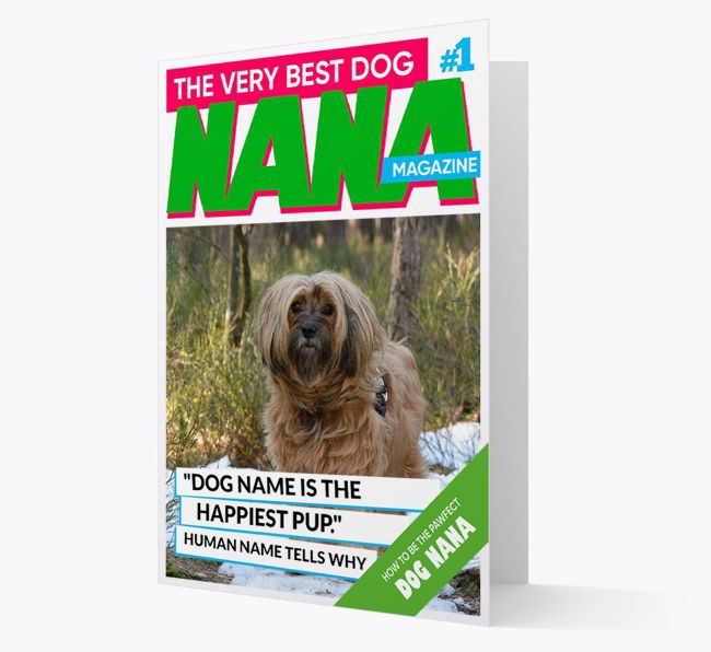 'Very Best Dog Nana Magazine' - Personalized Photo Upload {breedFullName} Card